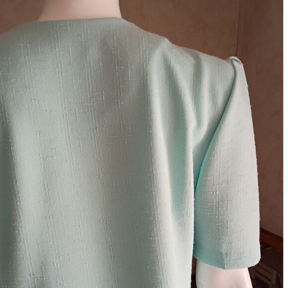 Vntg Pablo Collection Mint Green Skirt Suit Two Piece Set L Made USA Retro 80s - Picture 7 of 10